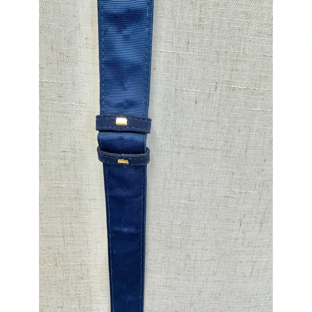 Ralph‎ Lauren Navy Blue Grosgrain Gold Chain Toggle Belt One Size Adjustable